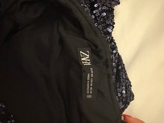 Vestido lentejuelas Zara azul marino