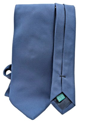 Cravatta Uomo Blu Avio Tinta Unita 100% Seta Made