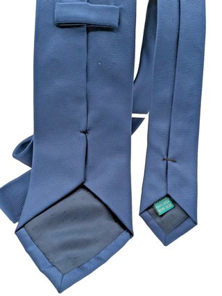 Cravatta Uomo Blu Avio Tinta Unita 100% Seta Made