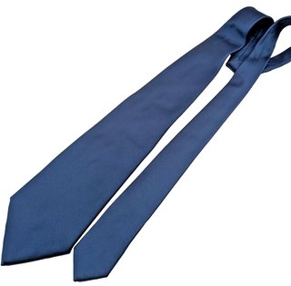 Cravatta Uomo Blu Avio Tinta Unita 100% Seta Made