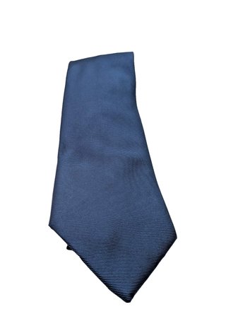 Cravatta Uomo Blu Avio Tinta Unita 100% Seta Made