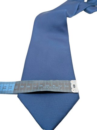 Cravatta Uomo Blu Avio Tinta Unita 100% Seta Made