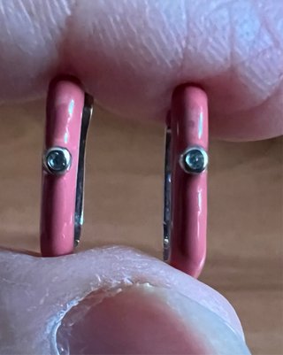 Pendientes Plata 925, Enamel Y Circonitas