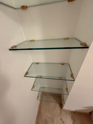 8 Baldas de cristal con soportes dorados