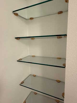 8 Baldas de cristal con soportes dorados