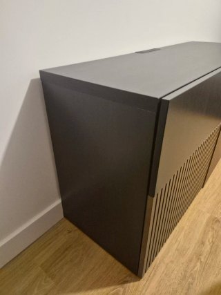 Mueble TV moderno negro y madera