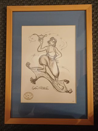 Litografía Firmada Aladdin Disney