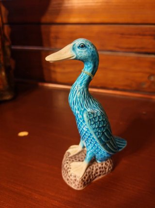 Patos azules porcelana China esmaltada años 70