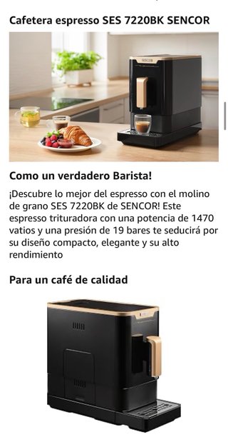 Cafetera Sencor con Molinillo Integrado sin usar