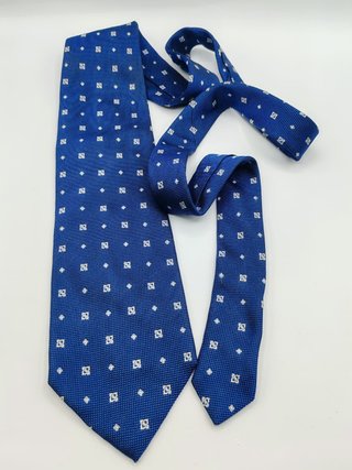 Cravatta Vintage Caflor Roma 100% Seta Blu