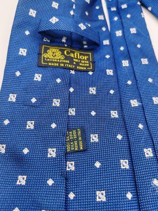 Cravatta Vintage Caflor Roma 100% Seta Blu