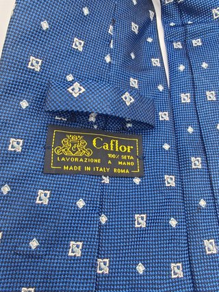 Cravatta Vintage Caflor Roma 100% Seta Blu