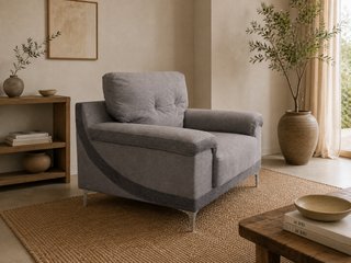 Sillón de tela gris, con Transporte