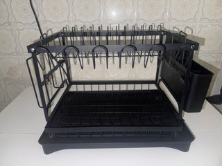 Escurridor Platos Plegable Negro