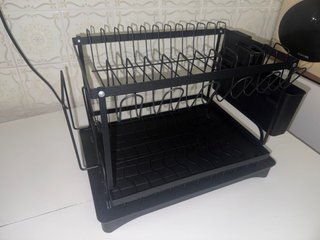 Escurridor Platos Plegable Negro