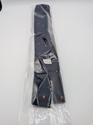 Cravatta a Maglia Uomo 100% Seta Blu Navy Pois