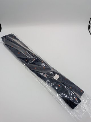 Cravatta a Maglia Uomo 100% Seta Blu Navy Pois