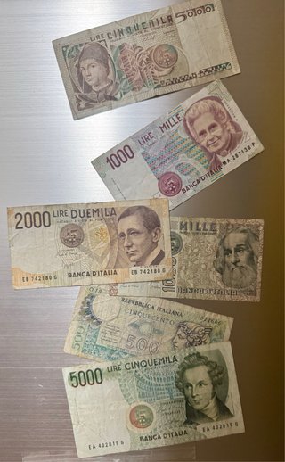 Lotto Banconote Italiane Lira (500, 1000, 2000, 50