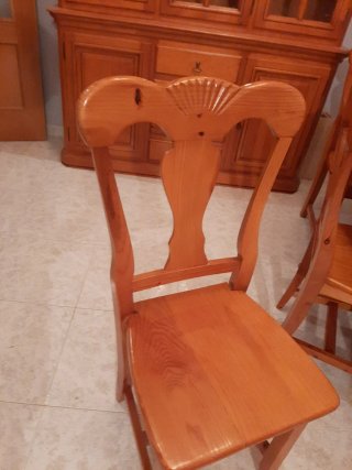 Conjunto rústico mesa comedor madera