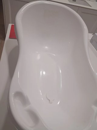 Bañera bebé plástico blanca con tapón