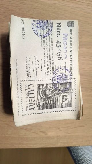 Billete lotería Mutualidad Correos 1952