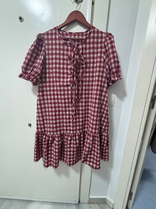 Vestido cuadros rojo y blanco Talla L