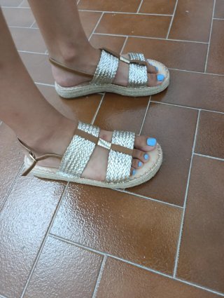 Sandalias esparto verano plateadas