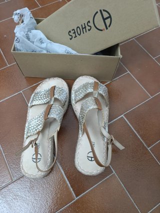 Sandalias esparto verano plateadas