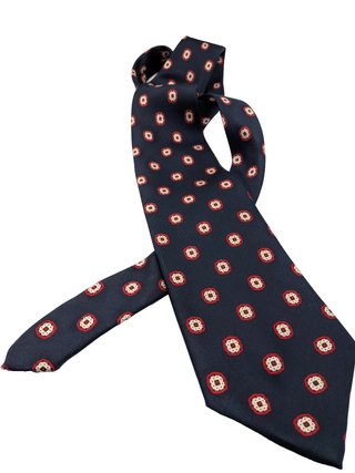 Carven Paris Cravatta Uomo Blu Navy Fantasia Made
