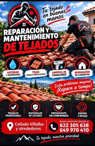 Reparación tejados y goteras limpieza de canalones
