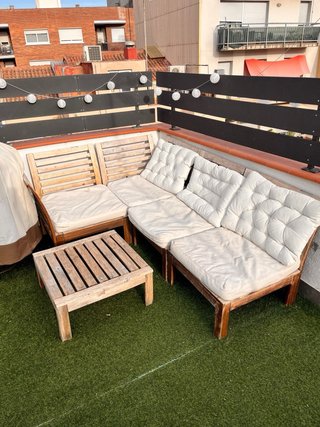 Conjunto Muebles Jardín Madera IKEA APPLARO