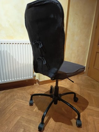 Silla de escritorio en tela vaquera, con ruedas
