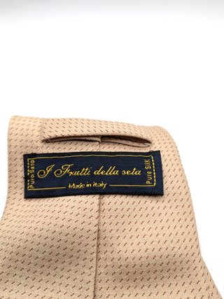 I Frutti della Seta Cravatta Uomo Pura Seta Beige
