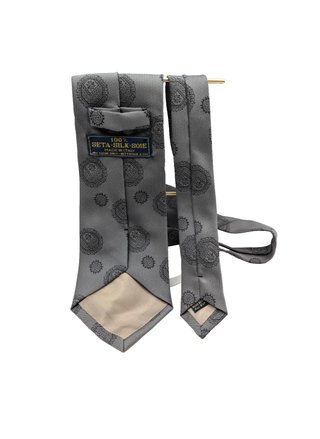 Cravatta Uomo 100% Seta Made in Italy Grigio