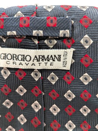 Giorgio Armani Cravatta Uomo 100% Seta Blu
