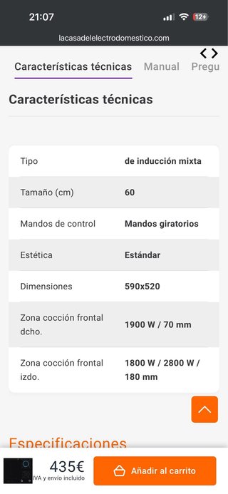 Encimera Electrolux KDI641723K