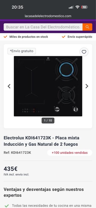 Encimera Electrolux KDI641723K