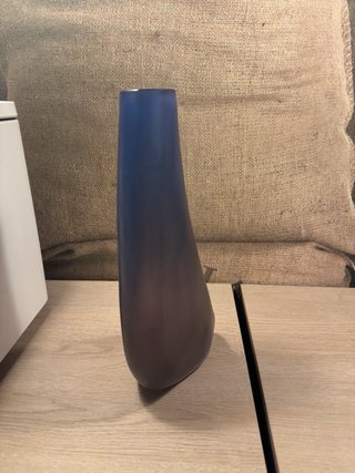 Vaso Barbini Murano Vetro Blu Trasparente