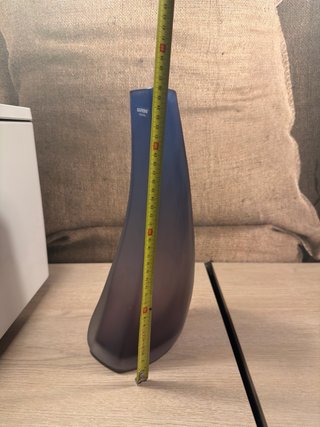 Vaso Barbini Murano Vetro Blu Trasparente