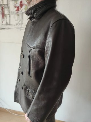 Chaqueta de cuero vintage marrón