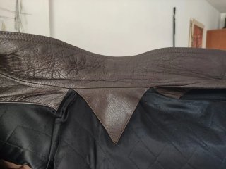 Chaqueta de cuero vintage marrón