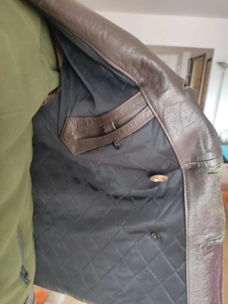 Chaqueta de cuero vintage marrón