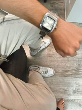 Reloj de cuarzo cuadrado de acero inoxidable