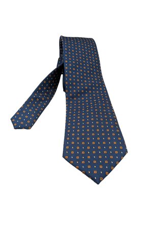 Cravatta KUVE Uomo Blu Fantasia Micro Geometrica