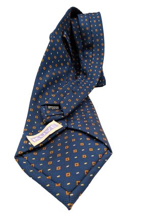 Cravatta KUVE Uomo Blu Fantasia Micro Geometrica