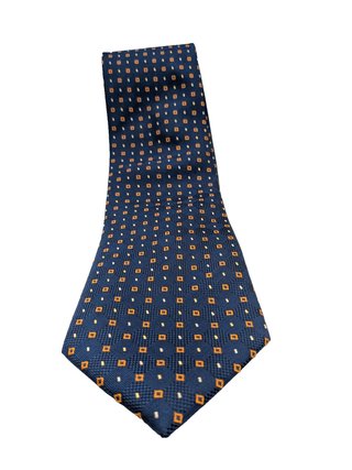 Cravatta KUVE Uomo Blu Fantasia Micro Geometrica