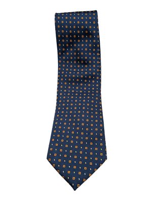 Cravatta KUVE Uomo Blu Fantasia Micro Geometrica