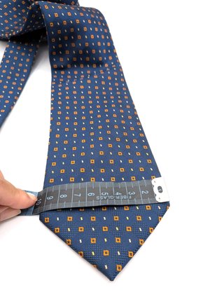 Cravatta KUVE Uomo Blu Fantasia Micro Geometrica