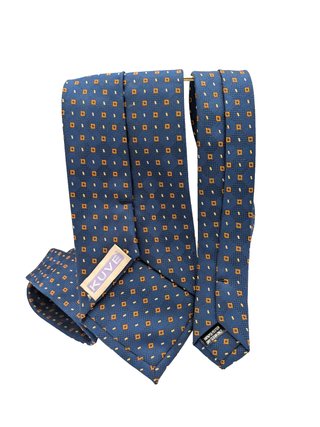 Cravatta KUVE Uomo Blu Fantasia Micro Geometrica