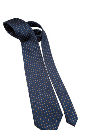 Cravatta KUVE Uomo Blu Fantasia Micro Geometrica